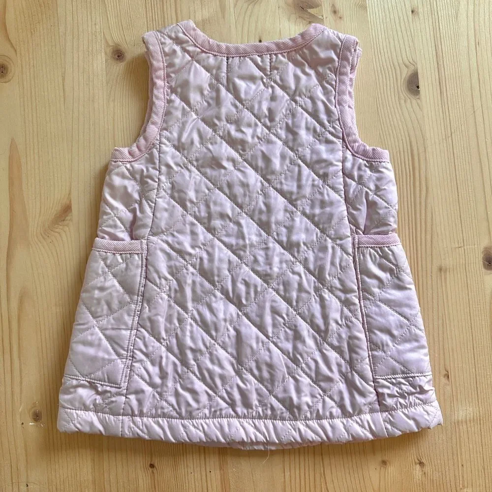 Pastel pink quilted Ralph Lauren sleeveless pinafore jumper dress size 9M